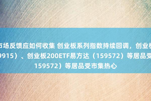 市场反馈应如何收集 创业板系列指数持续回调，创业板ETF（159915）、创业板200ETF易方达（159572）等居品受市集热心